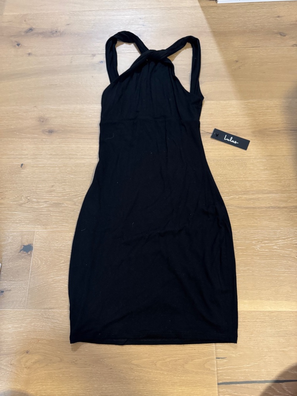 Lulu's Black Twist-Knot Mini Dress